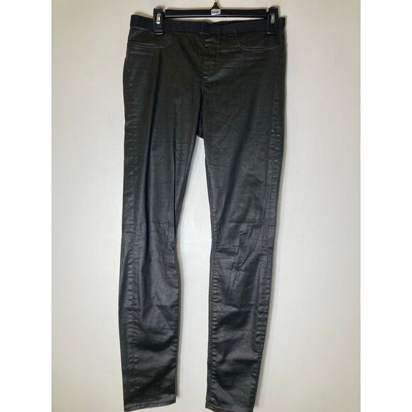 Helmut Lang Chocolate Pull On Faux Leather Pants Sz 28 - Picture 1 of 2